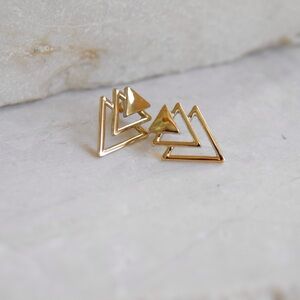 Gold Triangle Earrings